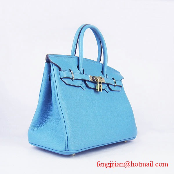 Hermes Birkin 30cm Togo Leather Bag Light Blue 6088